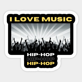 I Love Music Hip Hop Sticker